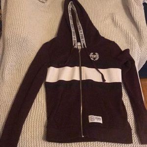 Burgandy Varsity PINK Sweater